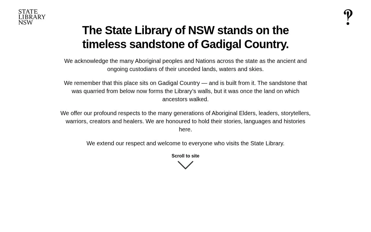 Screenshot of the State Library of NSW Images homepage