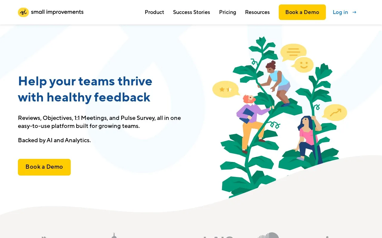 Screenshot of the Small Improvements homepage