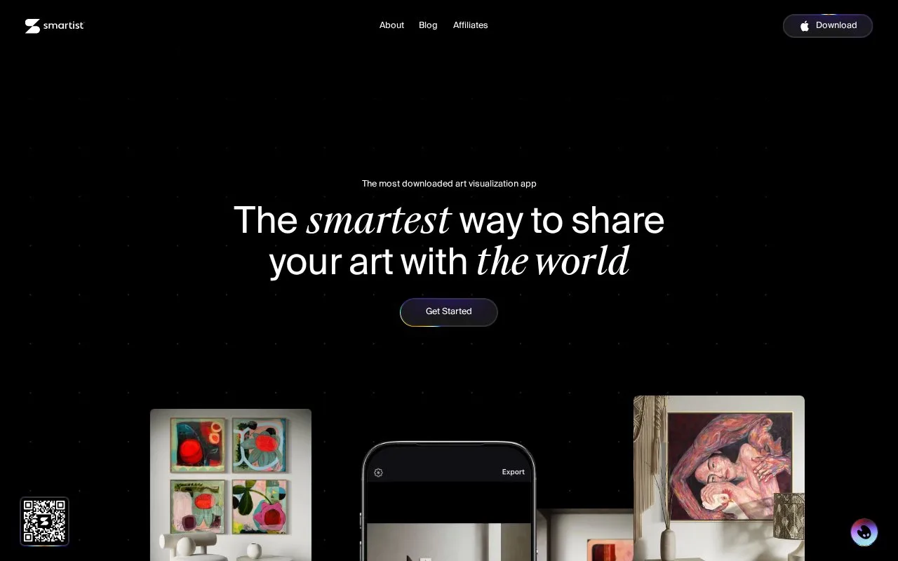 Screenshot of the Smartist homepage