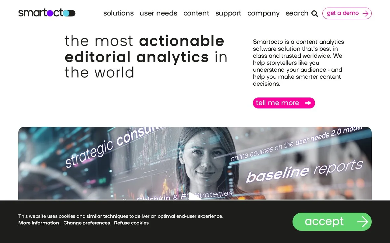 Screenshot of the smartocto homepage