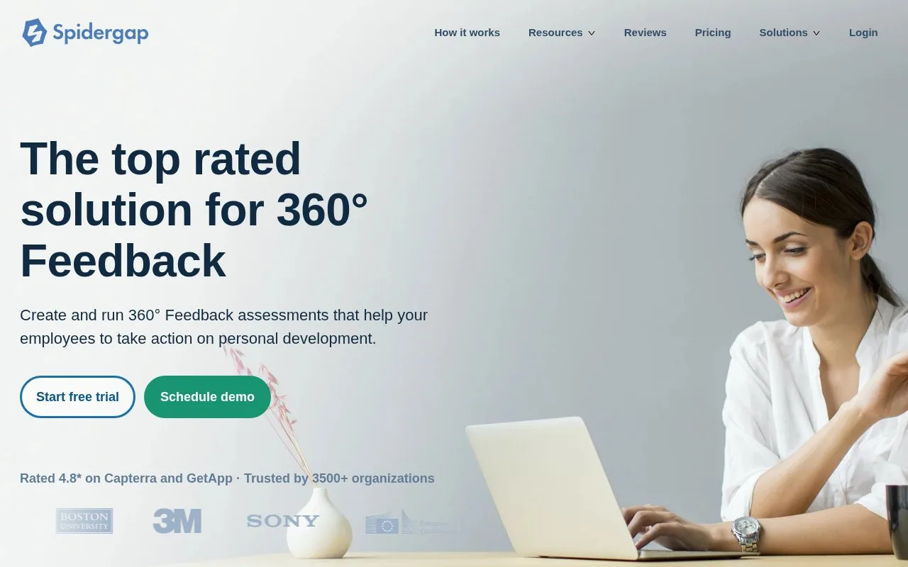 Screenshot of the Spidergap homepage