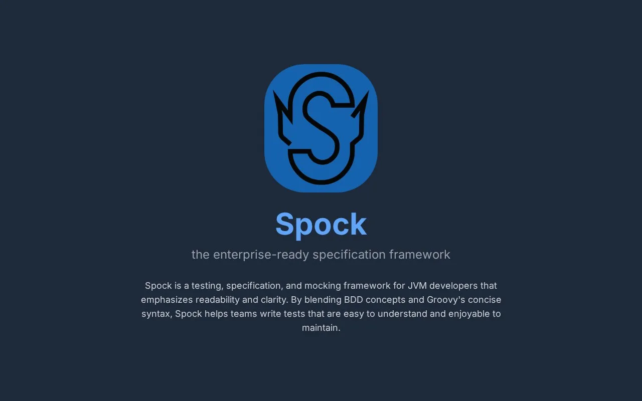 Screenshot of the Spock Framework homepage