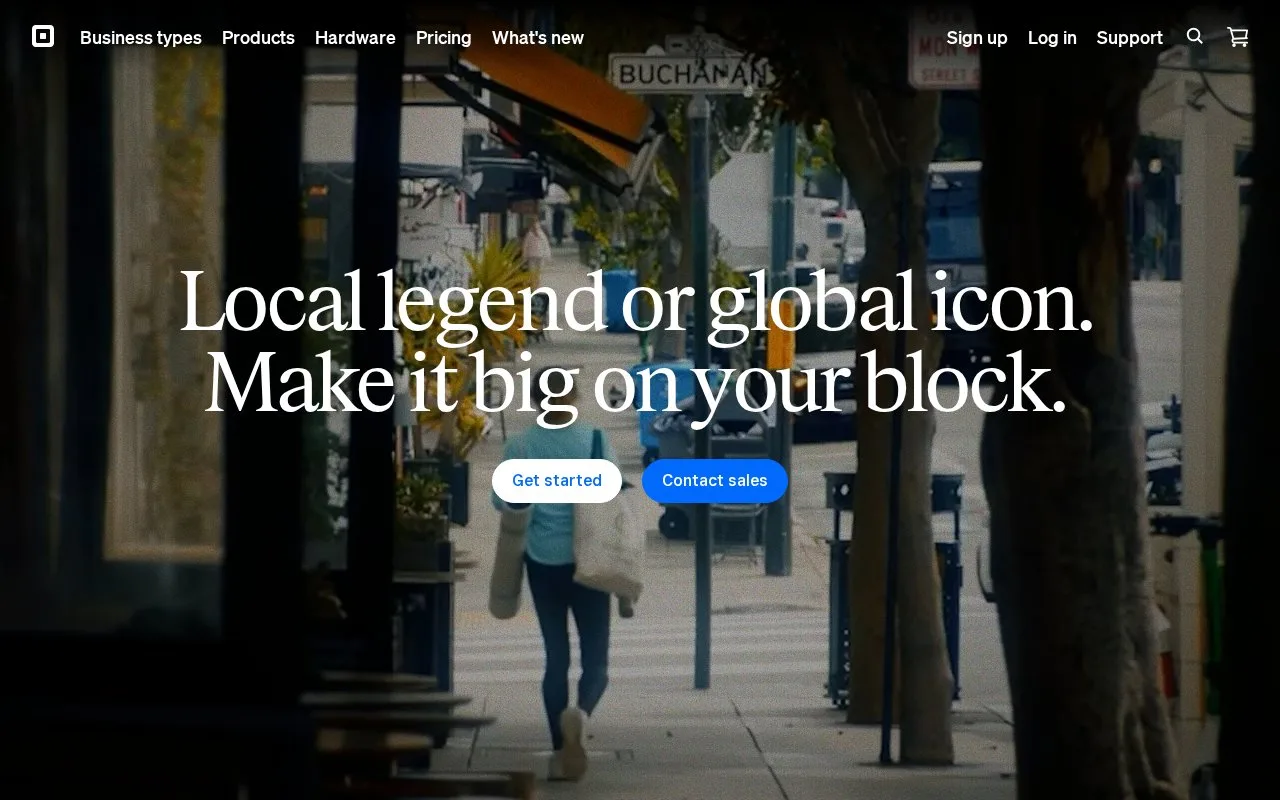 Screenshot of the Square homepage