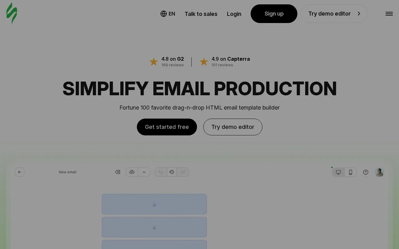 Screenshot of the Stripo homepage