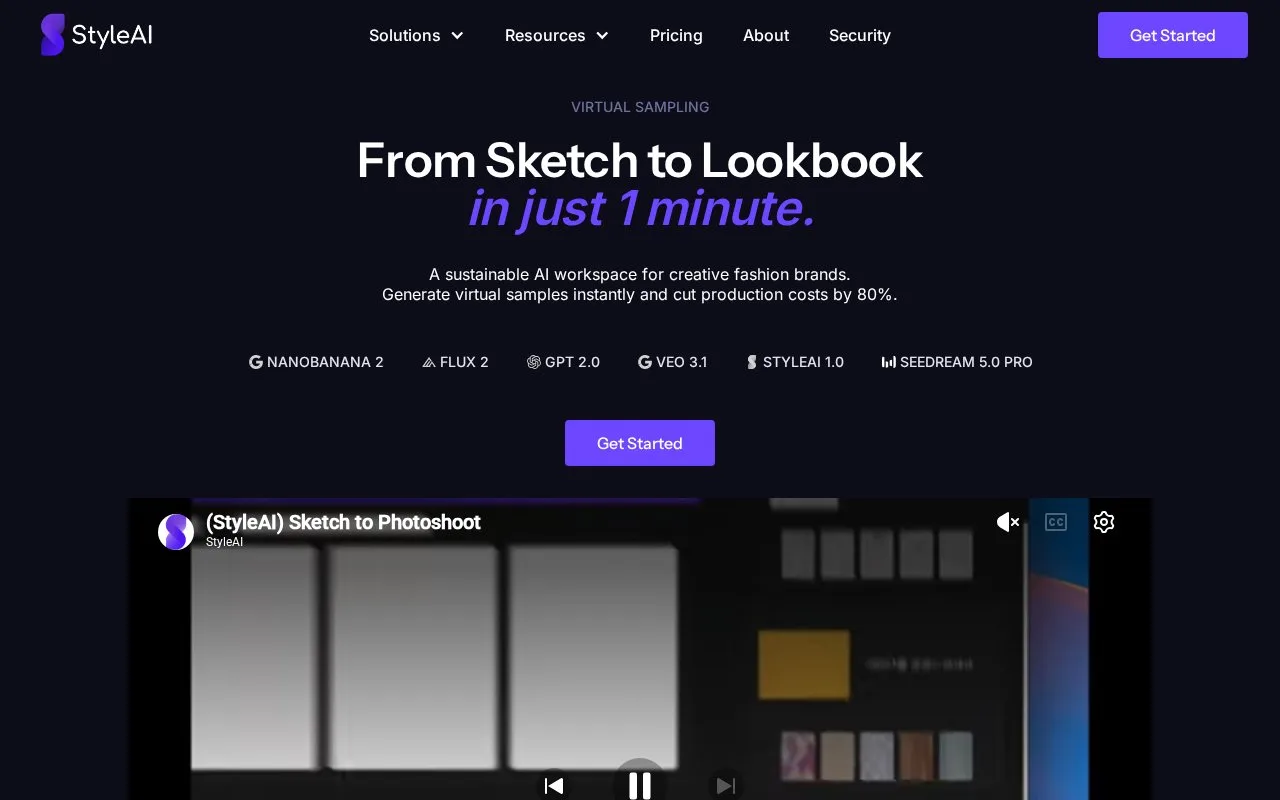 Screenshot of the StyleAI homepage