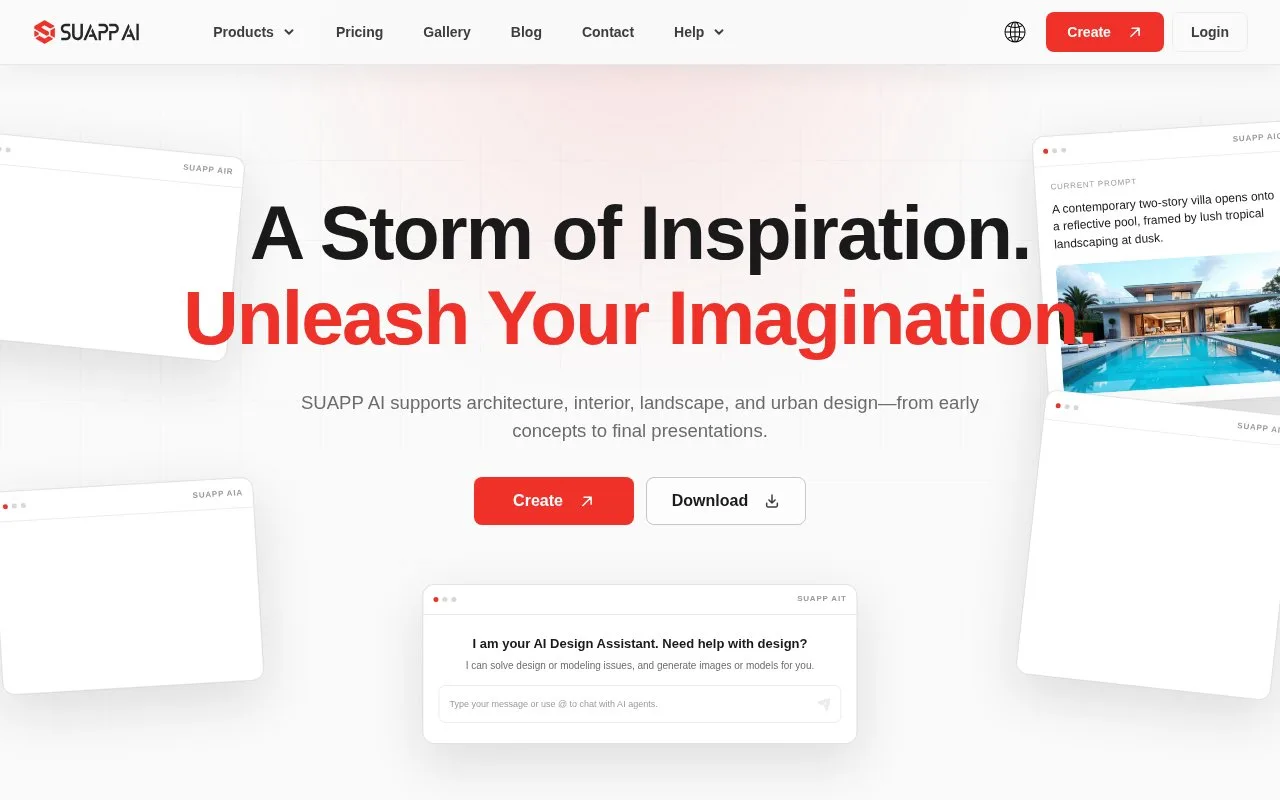 Screenshot of the SUAPP AI homepage
