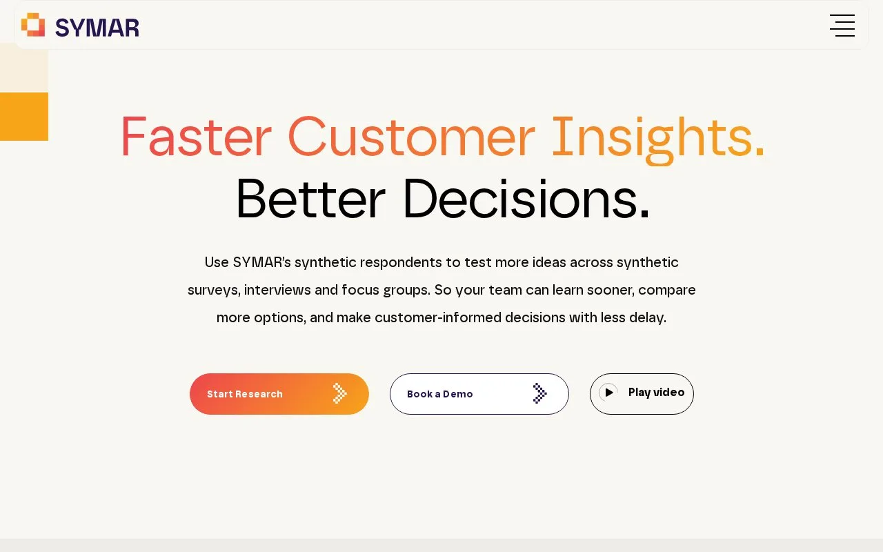 Screenshot of the SYMAR homepage