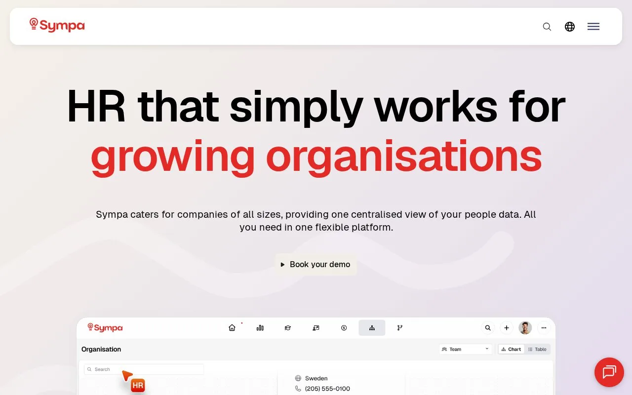 Screenshot of the Sympa homepage