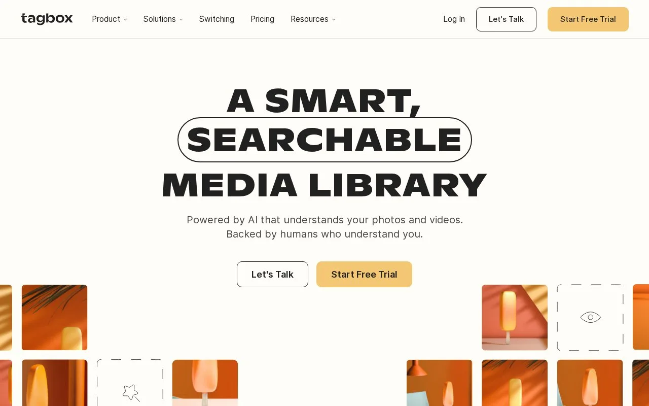 Screenshot of the Tagbox.io homepage