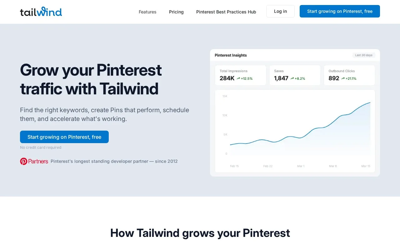 Screenshot of the Tailwind homepage