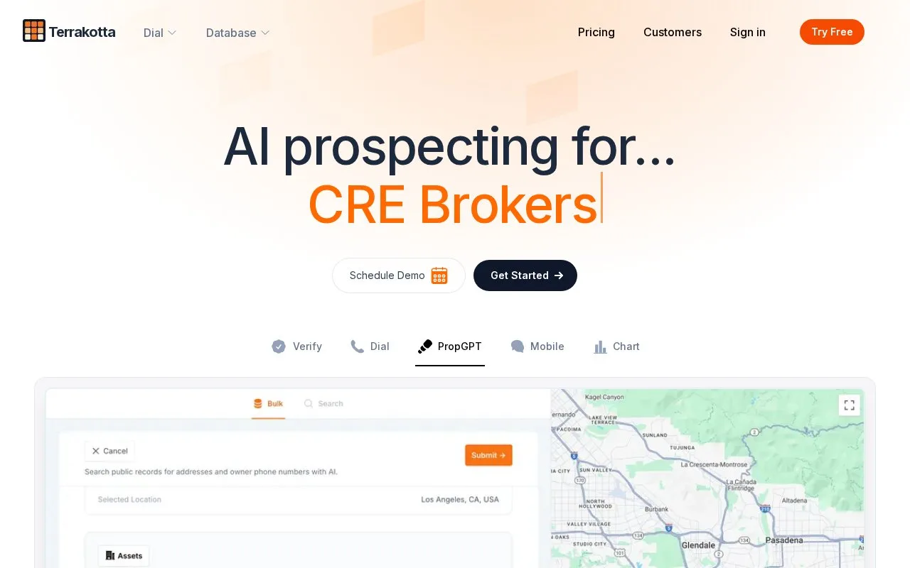 Screenshot of the Terrakotta homepage