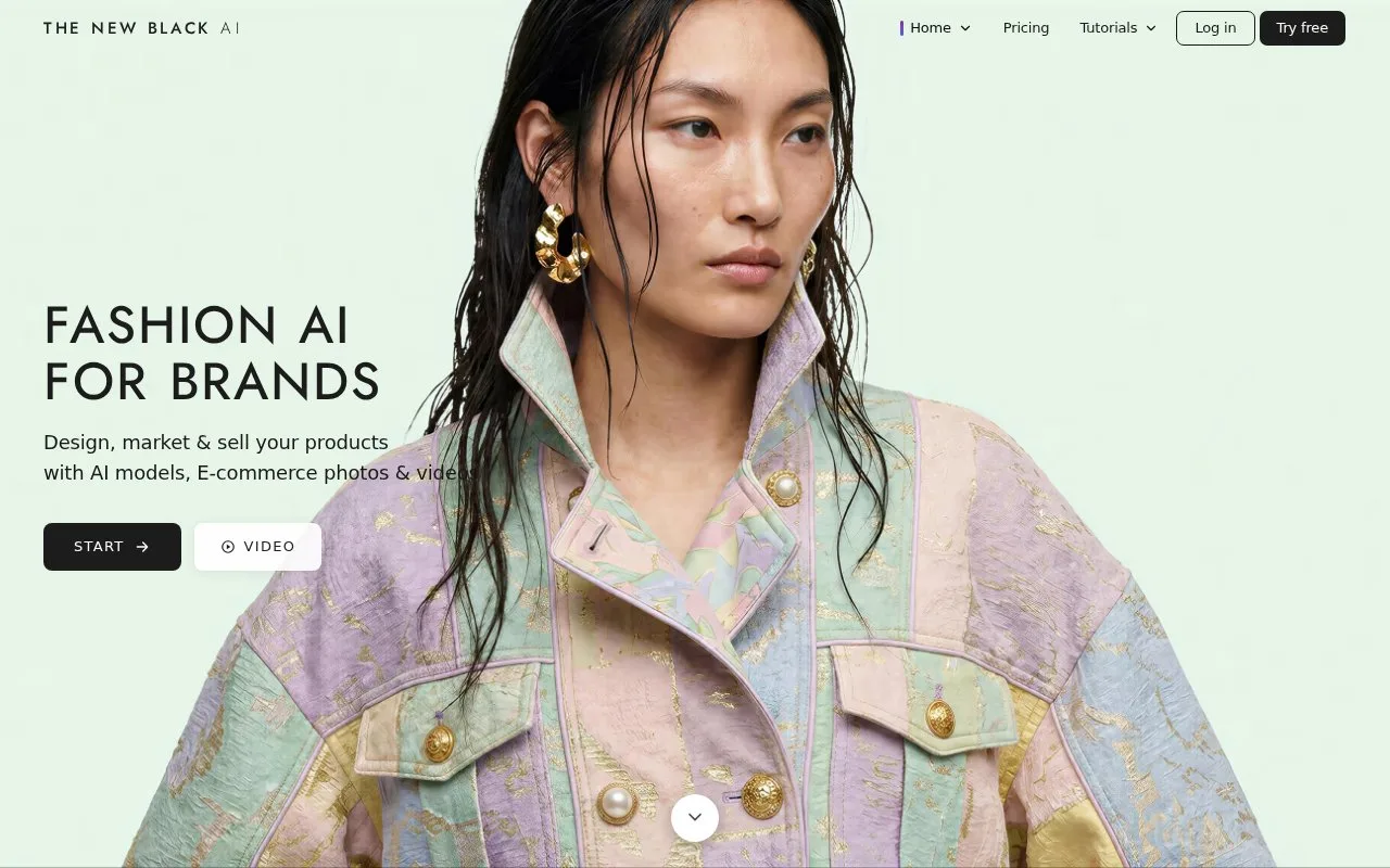 Screenshot of the The New Black AI homepage
