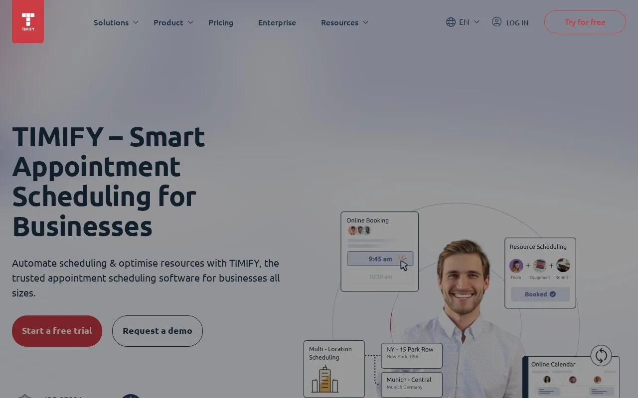 Screenshot of the TIMIFY homepage