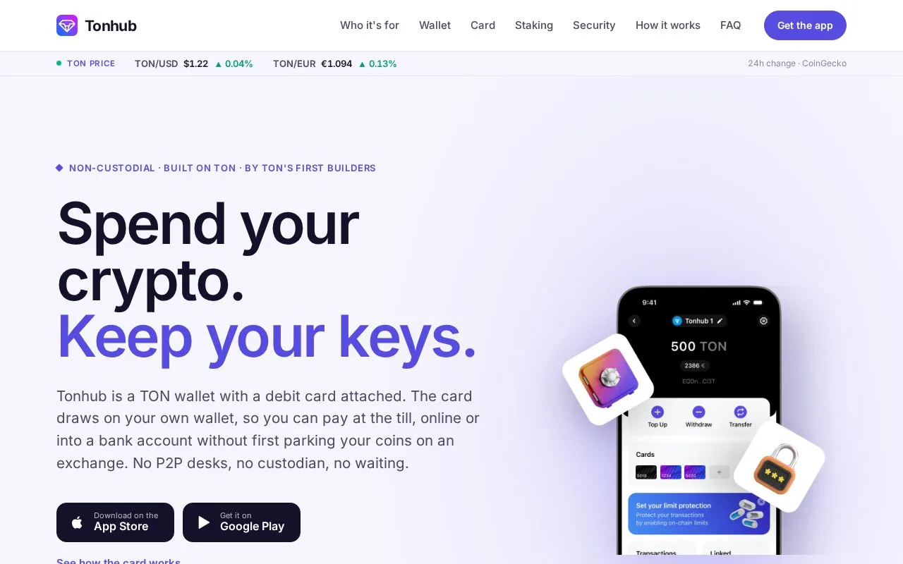 Screenshot of the Tonhub homepage