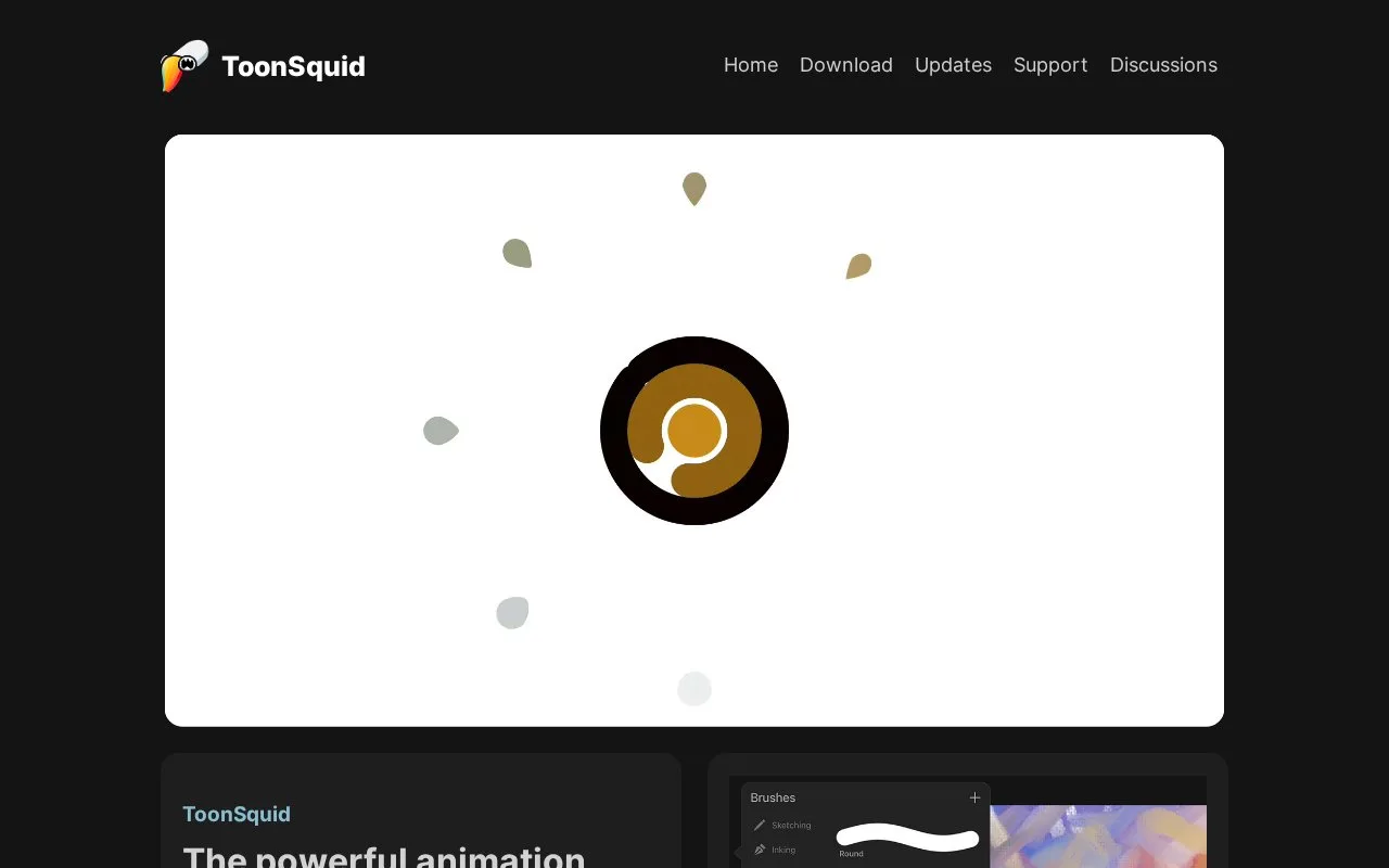 Screenshot of the ToonSquid homepage