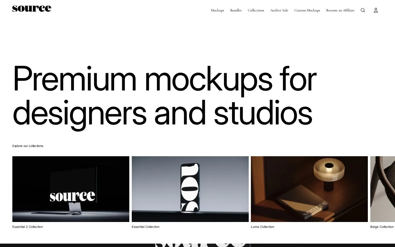 Screenshot of the Transparent Source homepage