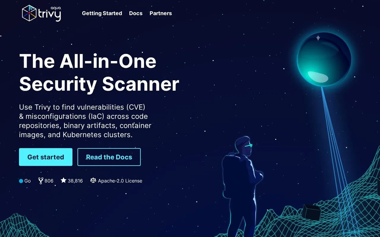 Screenshot of the Trivy homepage