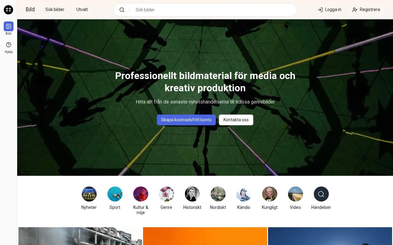 Screenshot of the TT Bild homepage