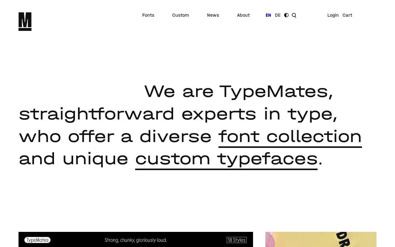 Screenshot of the TypeMates homepage
