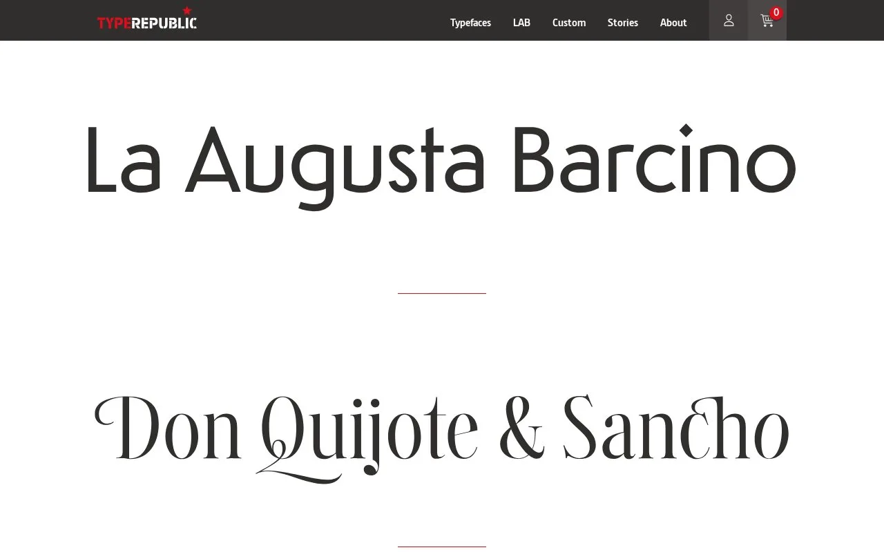 Screenshot of the Typerepublic homepage