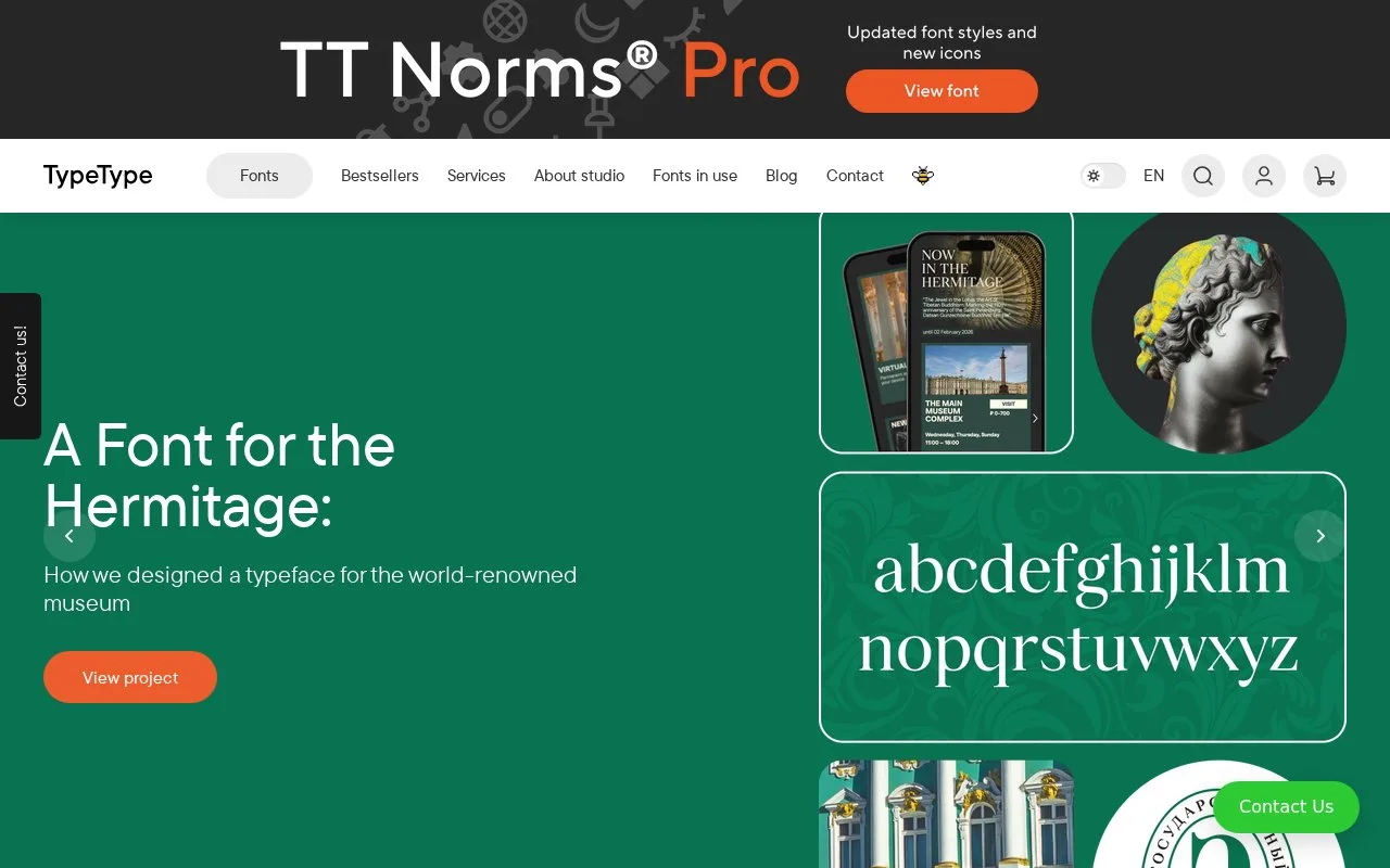 Screenshot of the TypeType homepage