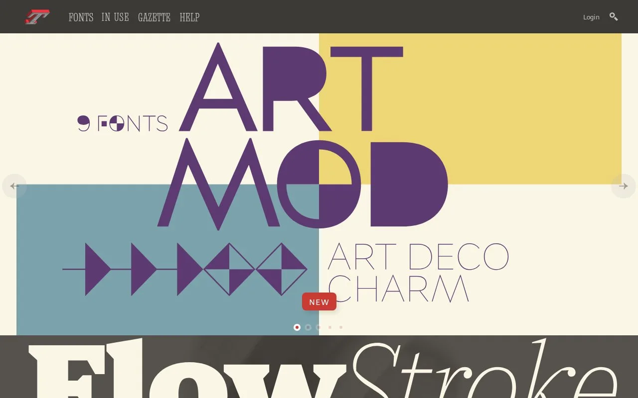 Screenshot of the Typofonderie homepage