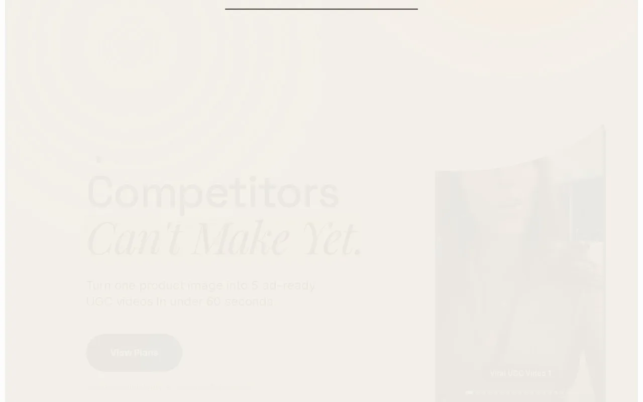 Screenshot of the UGCReal homepage