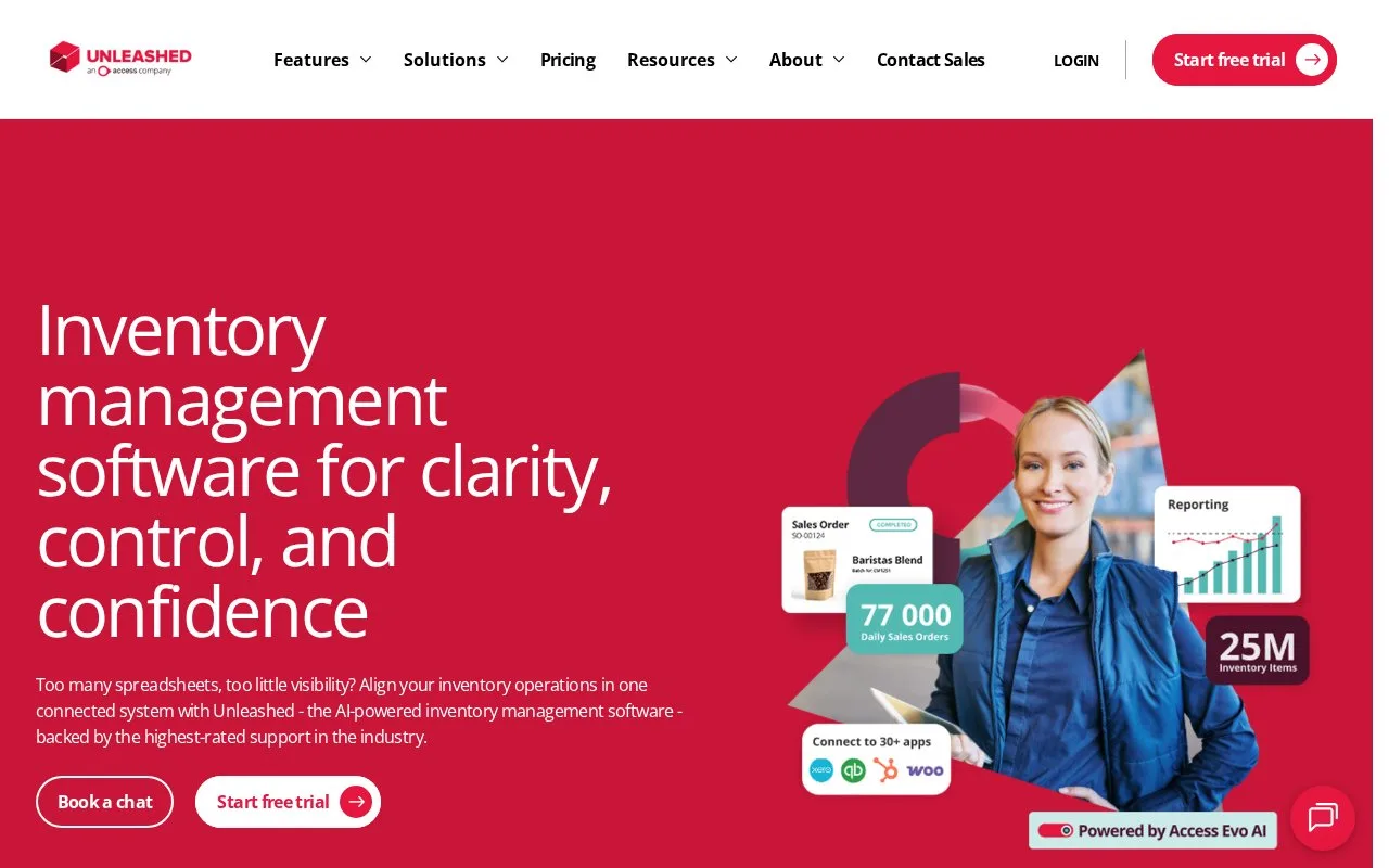 Screenshot of the Unleashed homepage