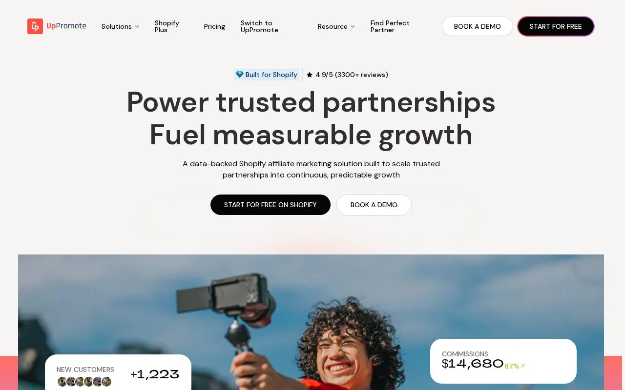 Screenshot of the UpPromote homepage