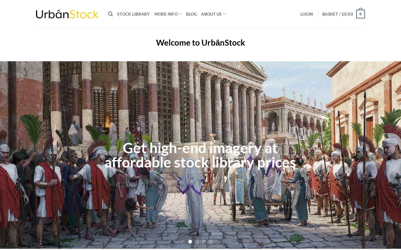 Screenshot of the UrbânStock homepage