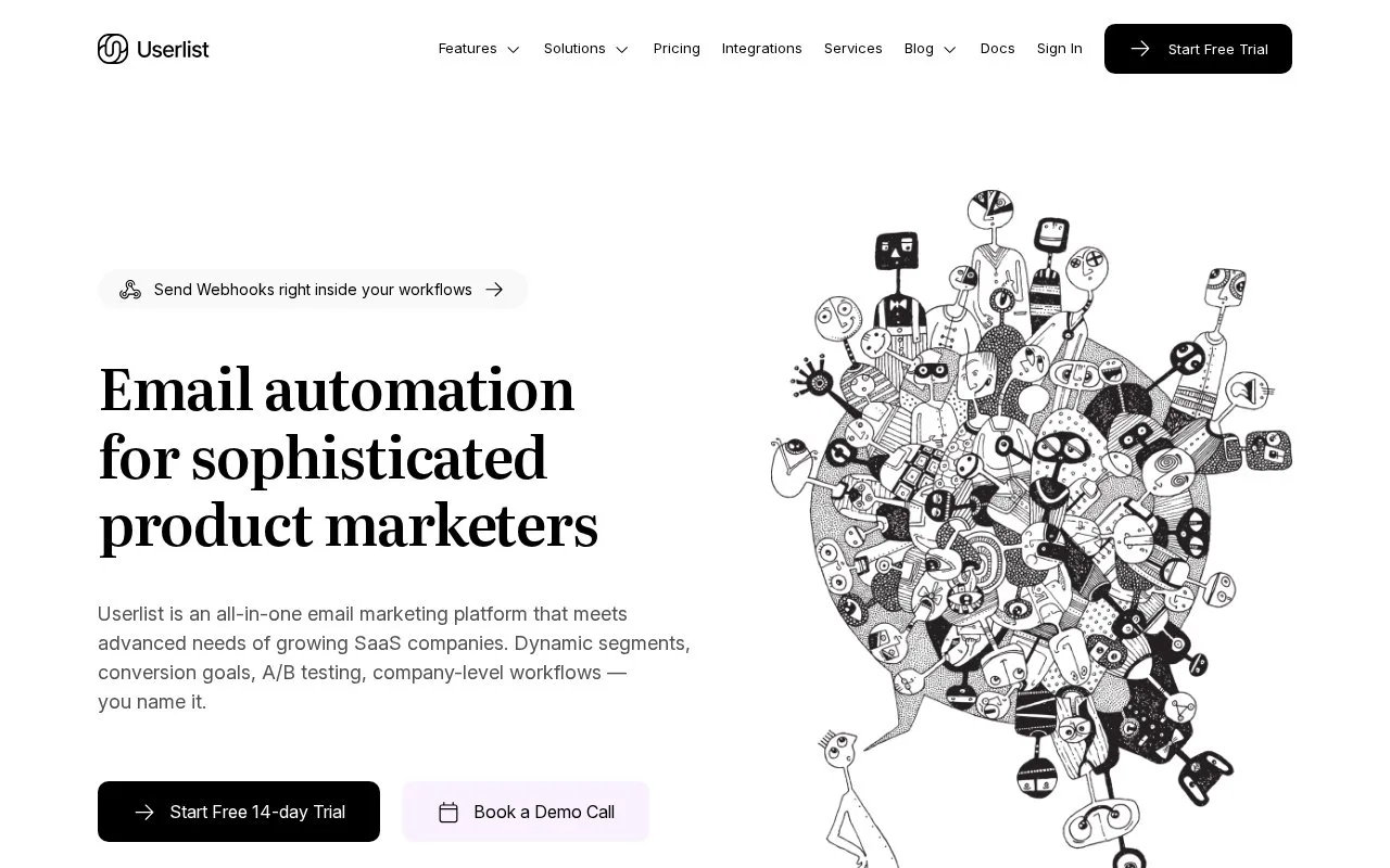 Screenshot of the Userlist homepage