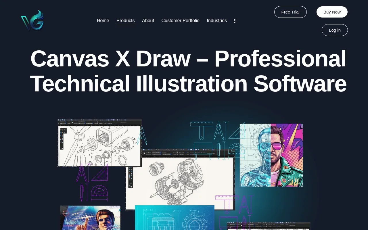 Screenshot of the Canvas X Draw homepage