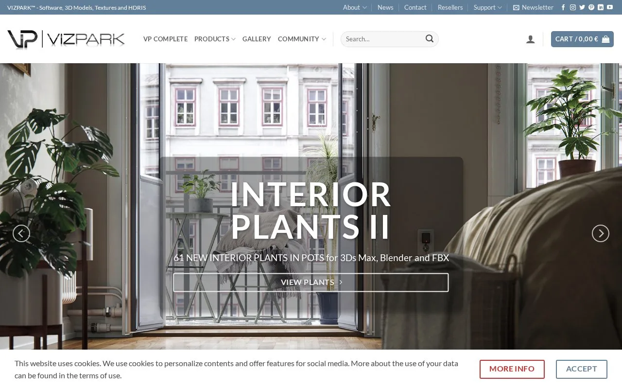 Screenshot of the VIZPARK homepage