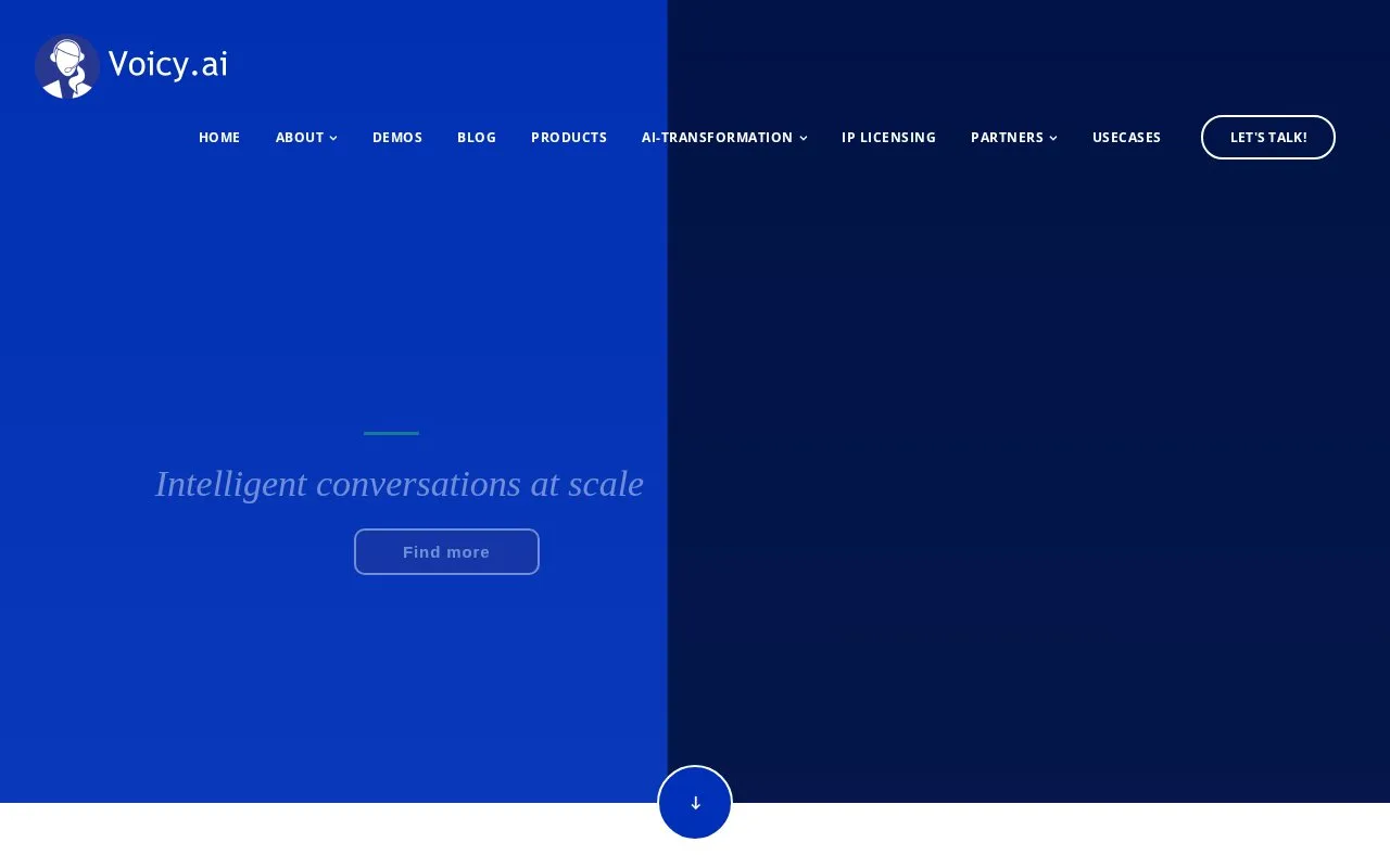 Screenshot of the Voicy.AI homepage
