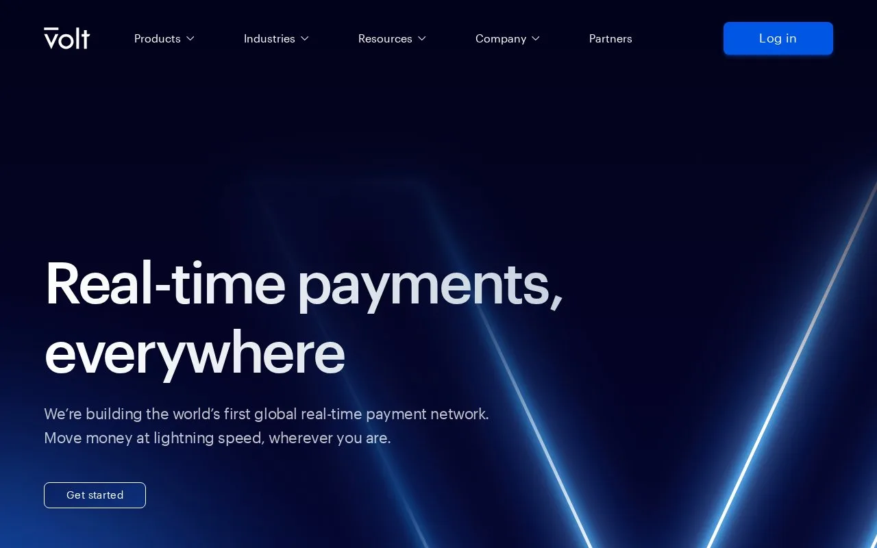 Screenshot of the Volt homepage
