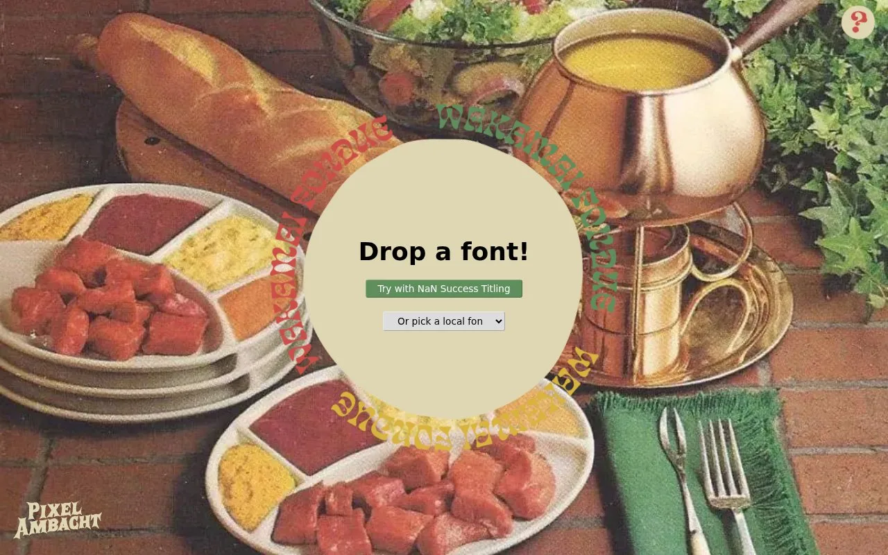 Screenshot of the Wakamai Fondue homepage