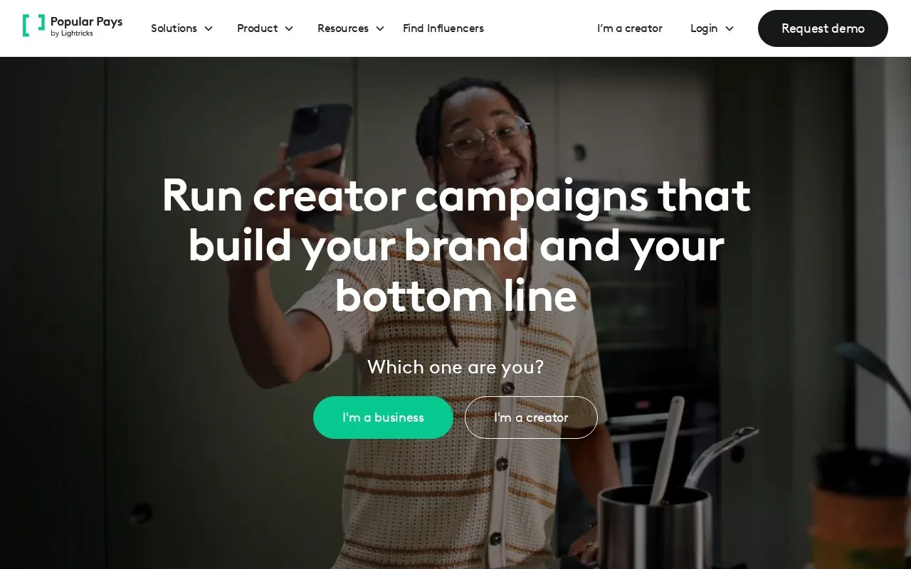 Screenshot of the Popular Pays homepage