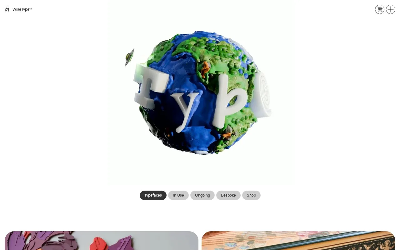 Screenshot of the WiseType homepage