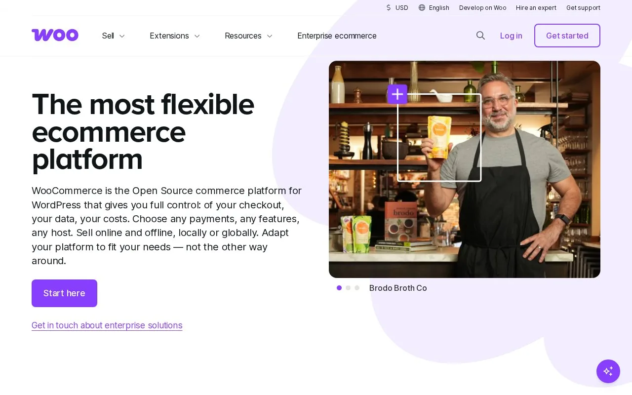 Screenshot of the WooCommerce homepage