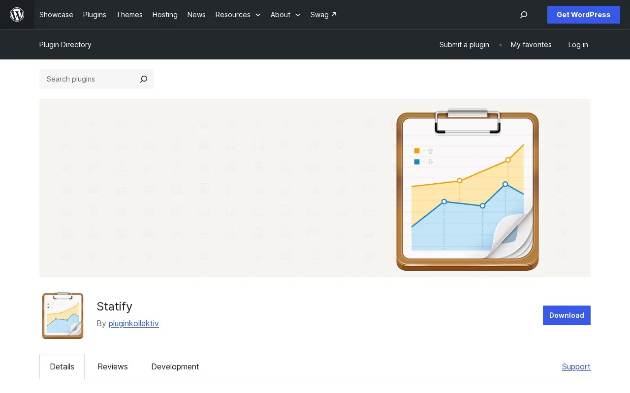 Screenshot of the Statify homepage