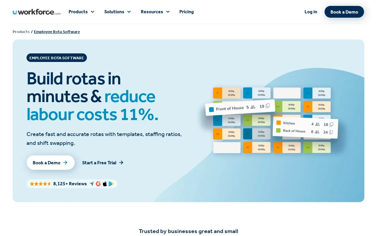 Screenshot of the Workforce.com homepage