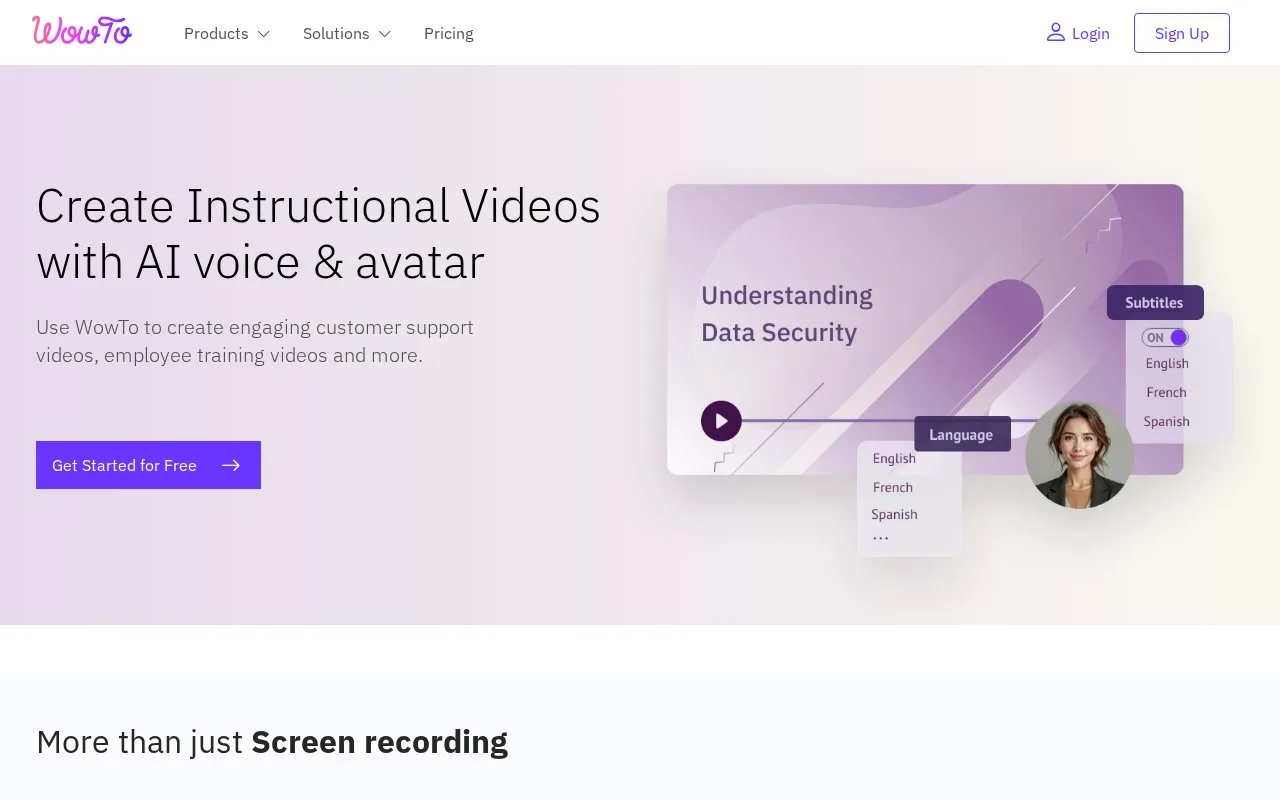 Screenshot of the WowTo homepage