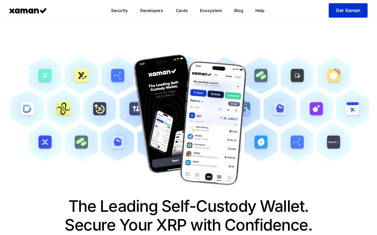 Screenshot of the Xaman homepage