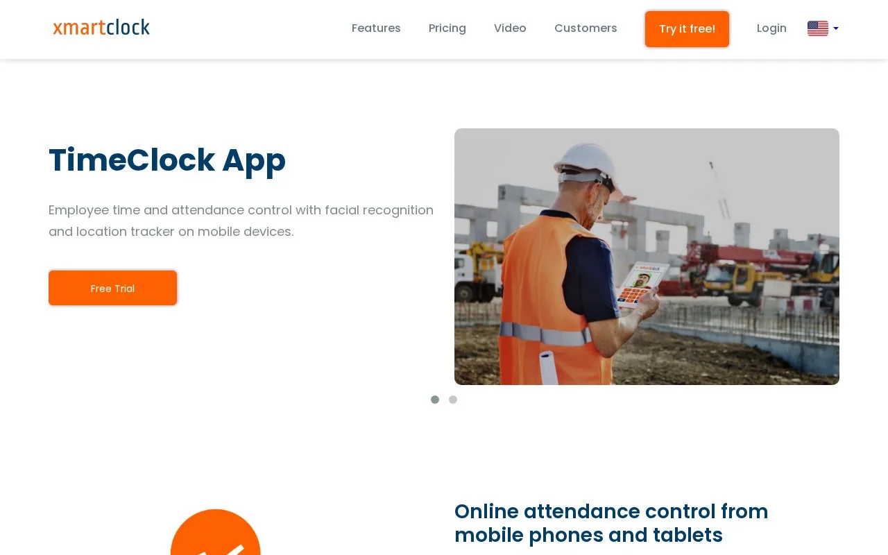Screenshot of the XmartClock homepage