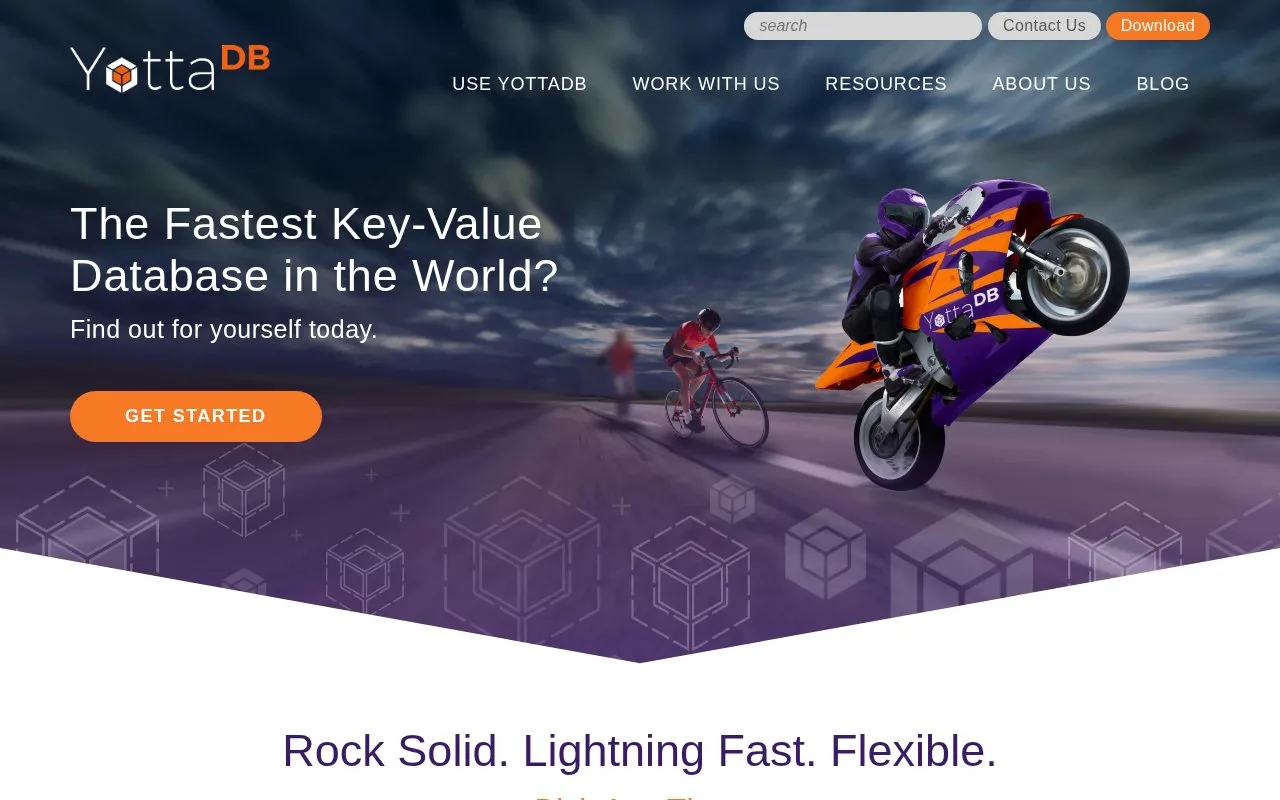 Screenshot of the YottaDB homepage